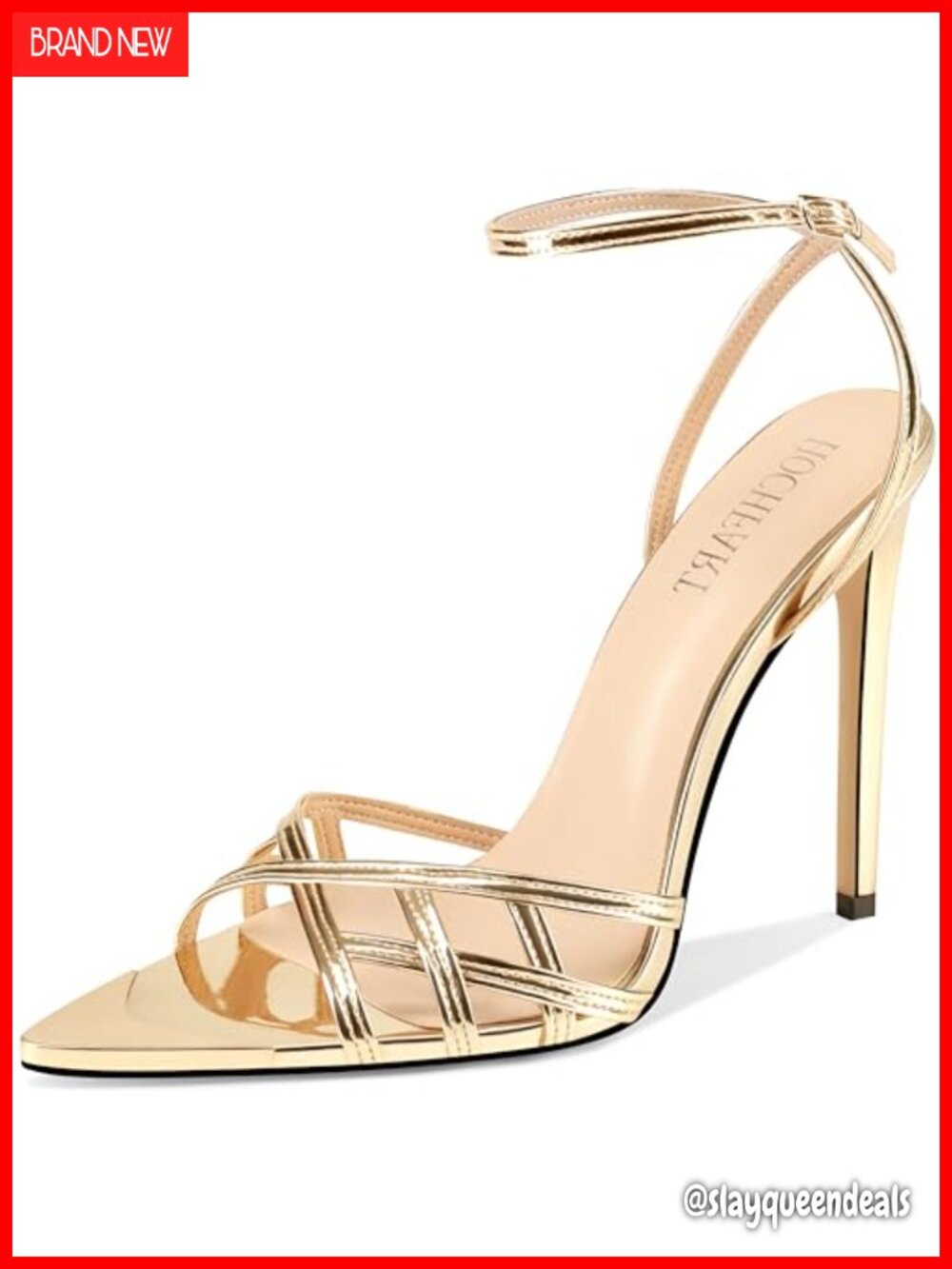 Women's Strappy Lace Up Pointed Open Toe Stiletto High Heels Dressy Sandals
